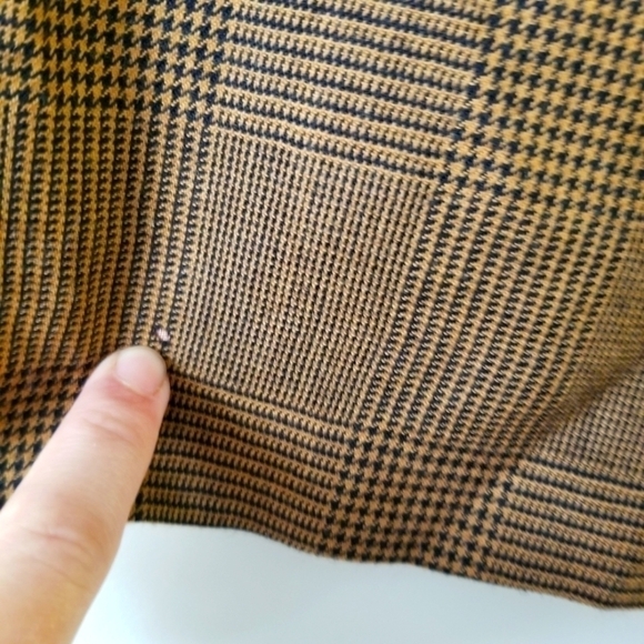 VINTAGE German Wool Pencil Plaid Skirt Size 38 Houndstooth Tweed Prep - Picture 3 of 10